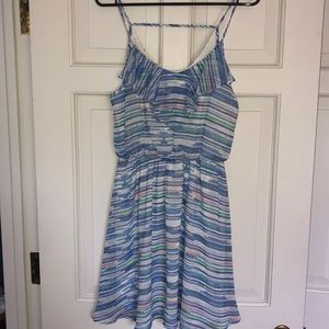 Multicolored Striped Casual Flow Dress